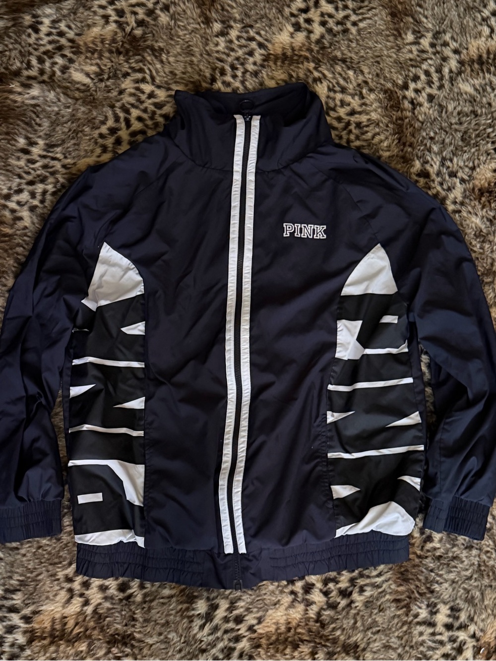 PINK Victoria's Secret Black and Gray Lined Jacket